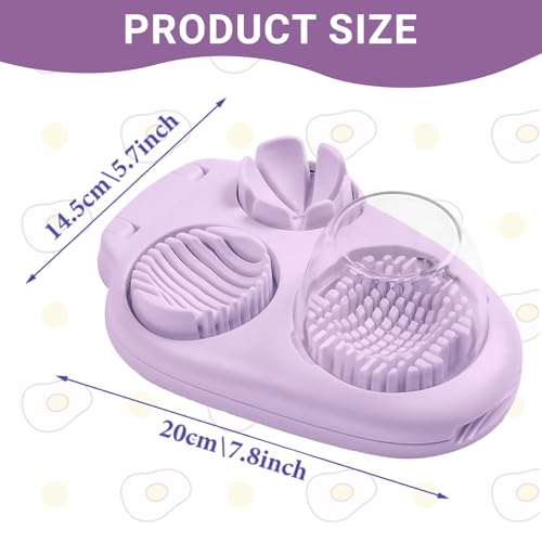 1 Pack Stainless Steel Egg Slicer (1 Pack Purple 3 Cutting Modes Egg Cutter)