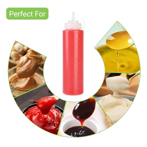 6 Pack 32 oz 1000 ml Plastic Squeeze Bottles with Cap Lids ((4) 32 oz(6pack) Standard Cap)