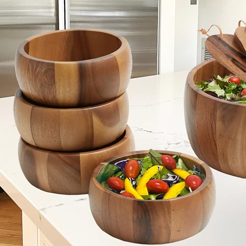 Woodard & Charles Acacia Wood Large Ind. Salad Bowls (Acacia Wood Individual Bowls-*Pack of 48 Bowls*)
