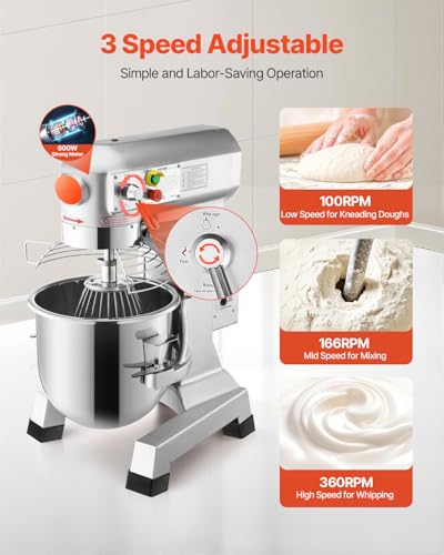 30Qt Commercial Food Mixer Timing Function 1250W Commercial Mixer