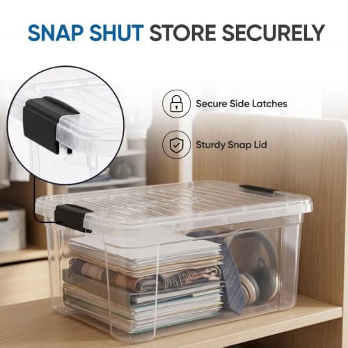 21 Quart Clear Plastic Storage Boxes with Lids (21 Quart)