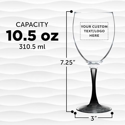 Custom Nuance Wine Glasses by ARC 10.5 oz. Set of 10 (100 Count)