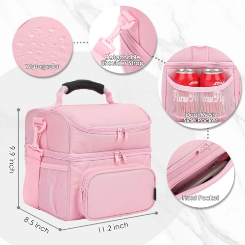 Double Layer Cooler Insulated Lunch Bag Adult Lunch Box Large Tote Bag for Men