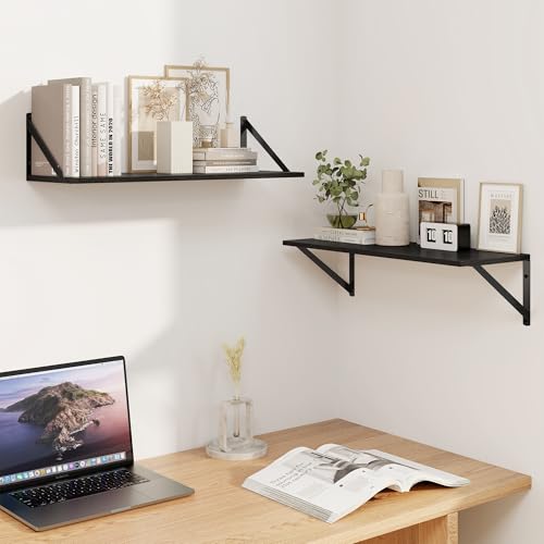 Black Deep Floating Shelves for Wall