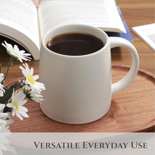 14 oz Ceramic Coffee Mug with Lid (White)