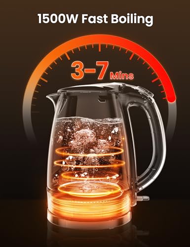 Glass Electric Kettle (Deep Black / 1.8 Quarts)
