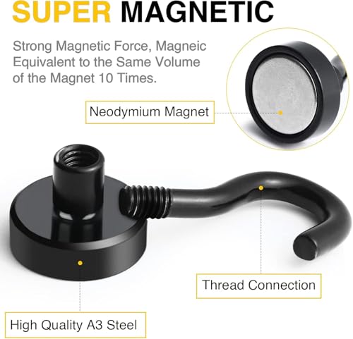 Magnetic Hooks (Black / 0.63in)