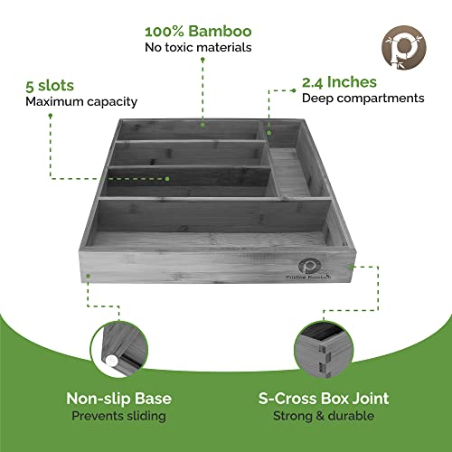 5 Slot Drawer Organizer (Grey / 5 Slots)