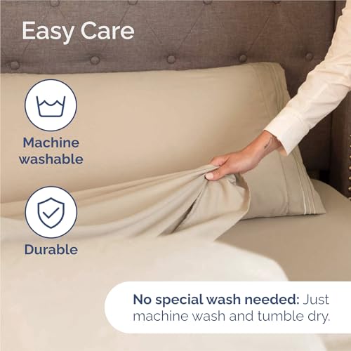 Split King Size 5 Piece Sheet Set (12 - Cream / Split King Size)