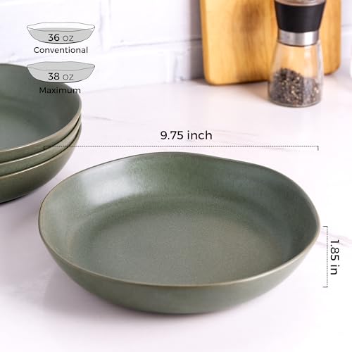 9.75'' Ceramic Large Pasta Bowls (Reactive Glaze / Set of 4)