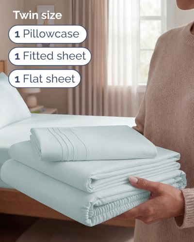 Twin Size 3 Piece Sheet Set (23 - Ice Blue / Twin)