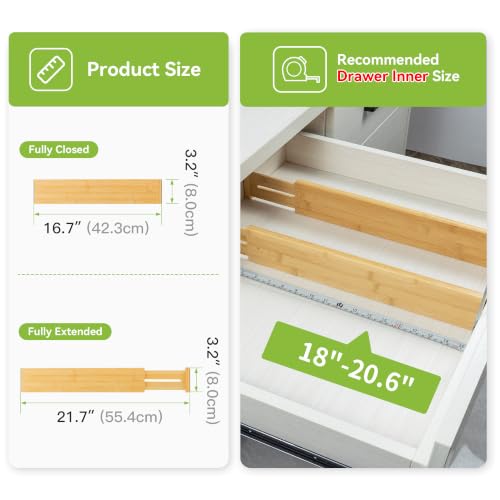 Kitchen Drawer Divider (Natural / 3.2"H, Large)