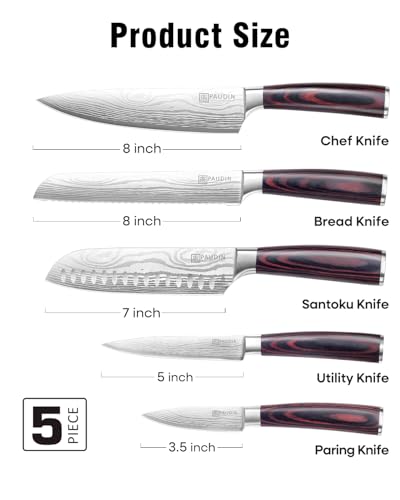 Knife Set 5PCS Kitchen Knife Set without Block
