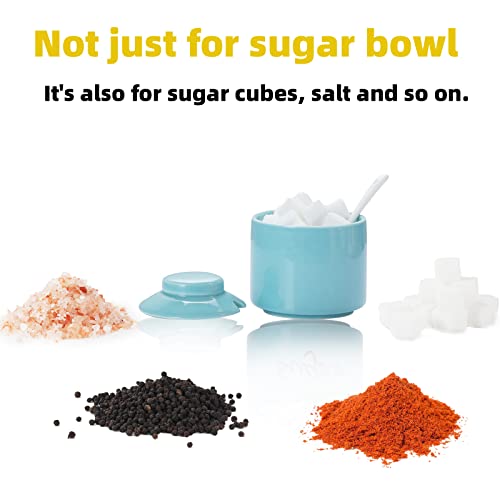 Ceramic Sugar Bowl with Lid and Spoon 8oz