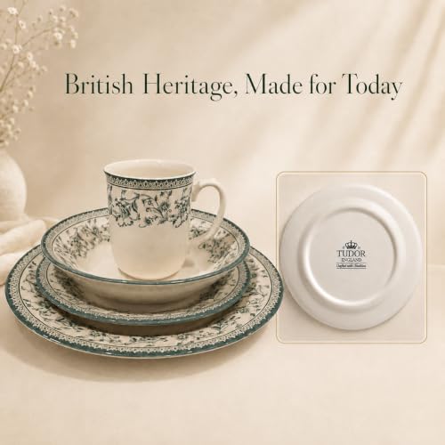 Royal 24 Piece Porcelain Dinnerware Set for 6 (Aster Green / 24)