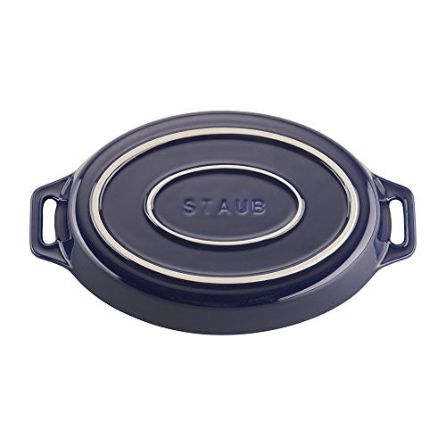 Ceramic Oval Baking Dish Set (2-piece / Dark Blue)