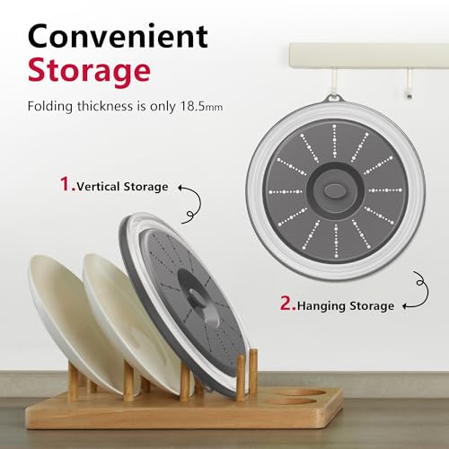 Microwave Splatter Cover Vented for Food with Hook Hole (2 packs-Dark Grey / M(11"x3.26")-Pack of 2)