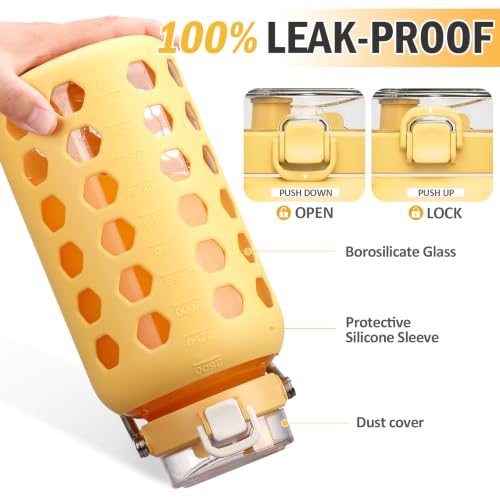 84 oz Glass Water Bottle (Yellow / 84 Ounces)
