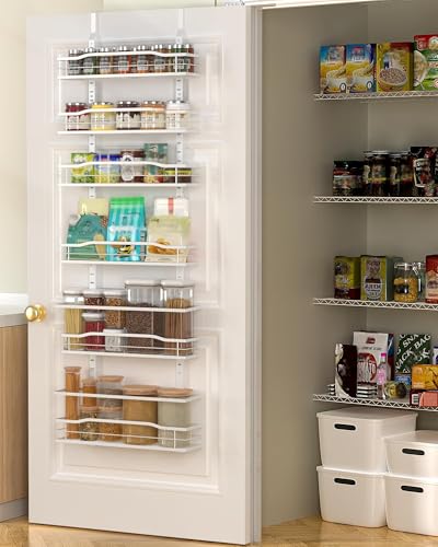 White 6 Tier Over Door Pantry Organizer (6-Tier Standard / White)