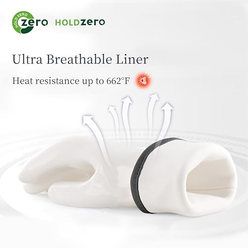 Heat Resistant Oven Gloves for Kitchen Baking Food Contact Grilling Gloves White (Small)