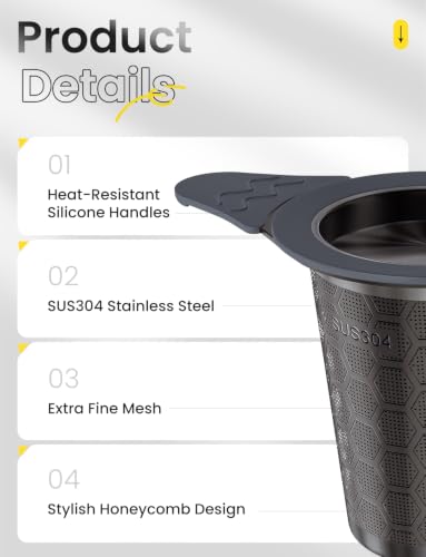 Tea Infuser for Loose Leaf Tea (1 Pack - Black)