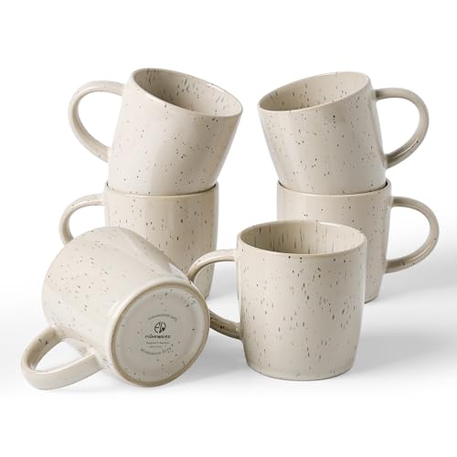 Coffee Mugs Set of 6 (Meteor-Creamy White / 6 Count (Pack of 1))
