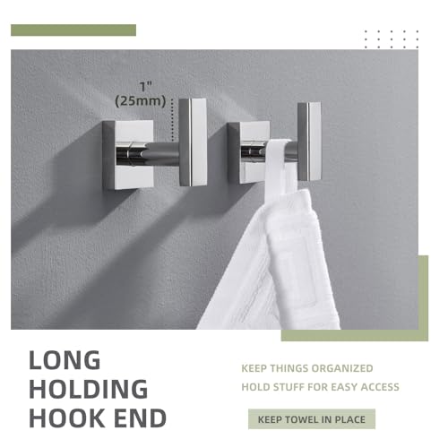 Towel Hooks for Bathroom (Polished Chrome)
