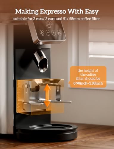 Stainless Steel Espresso Grinder with Portafilter Holder (Silver)
