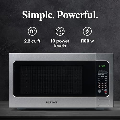 1100W 2.2 cu ft Countertop Microwave Oven With Smart Sensor (2.2 Cu. Ft. / Stainless Steel)