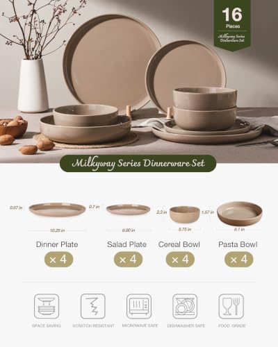 Milkyway 16 Piece Dinnerware Set with Pasta Bowls (4 Count)