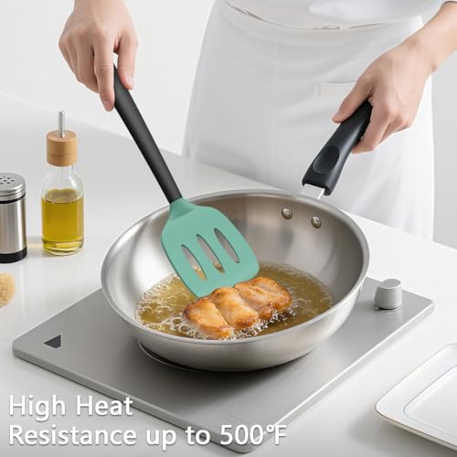 3 Pack Silicone Spatula Set (AquaGreenBlack)