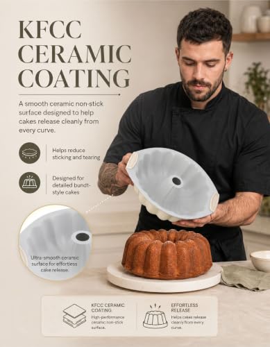 Ceramic Fluted Cake Pan (Cream)