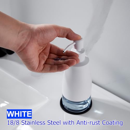 White Soap Dispenser with Coaster and Stickers (White)