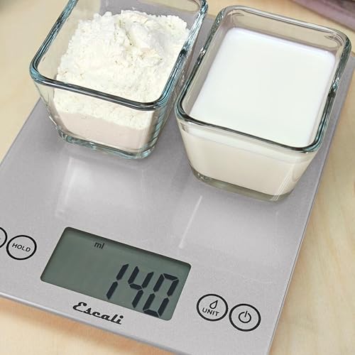 Arti Glass Food Scale Digital Countertop Kitchen (Shiny Silver / 9" x 6.5" x .75")