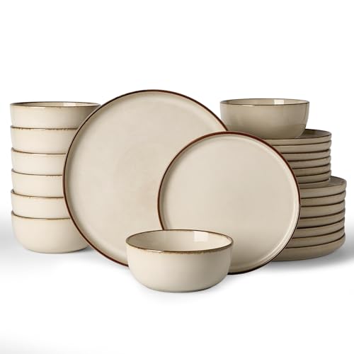 Milkyway 24 Piece Stoneware Dinnerware Set (Light khaki / Service for 8 (Standard Dinner Set))
