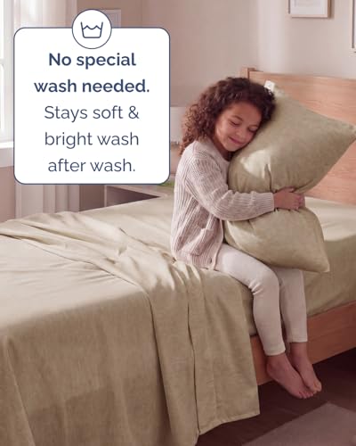 Twin Size 3 Piece Sheet Set (38 - Heathered Beige / Twin)