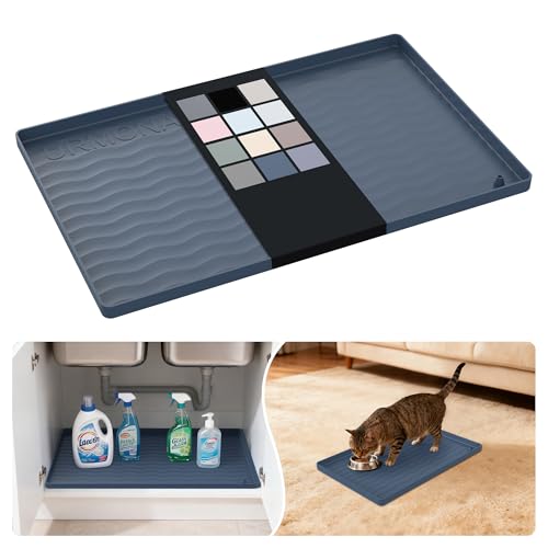 Waterproof Silicone Under Sink Mat 25'' x 22'' Shelf Liner for Kitchen and Bathroom (550 sq in)
