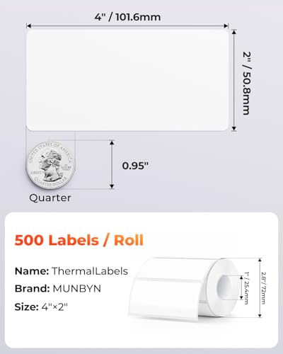 4x2 Thermal Labels (500 Count)