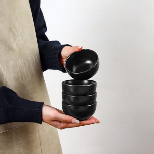 Ceramic Dipping Bowls 4 oz (Matte Black / 4 Oz)
