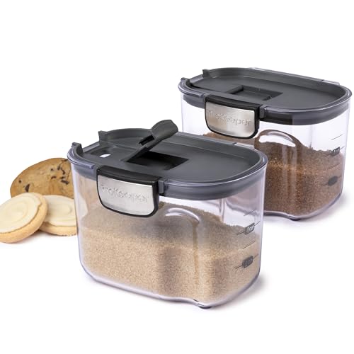 International ProKeeper+ Clear Plastic Airtight Food Baker's Kitchen Storage Organization Container Canister Set with Magnetic Accessories (2- Piece Set)
