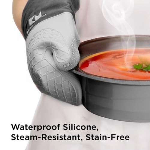 UltraShield Silicone Oven Mitts (Metal Gray / Standard)