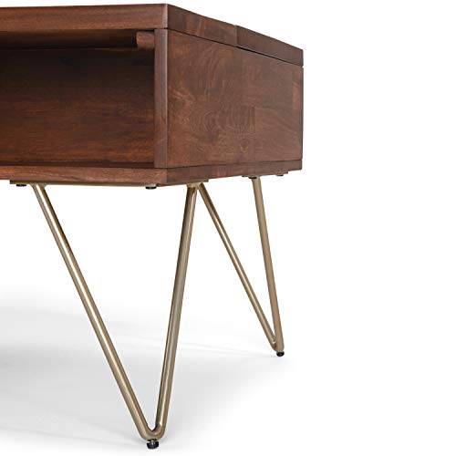 Hunter 48" Wide Solid Mango Wood Coffee Table in Umber Brown (Lift Top Coffee Table / 48 inch / Umber Brown)