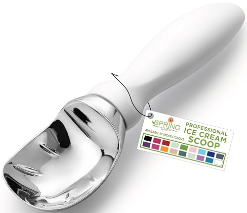 Heavy Duty Metal Ice Cream Scoop with Soft Grip Handle