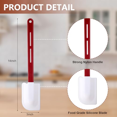 8 Pcs Commercial Rubber Spatula Heat Resistant (14 Inch)