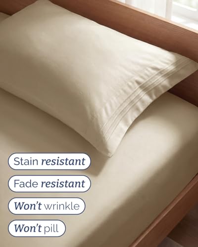 Twin Size 3 Piece Sheet Set (12 - Cream / Twin)