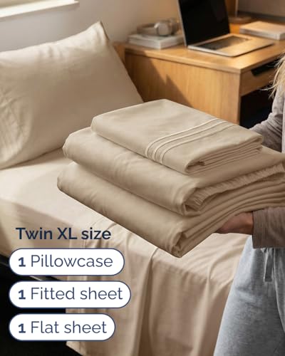 Twin XL 3 Piece Sheet Set (12 - Cream / Twin XL)