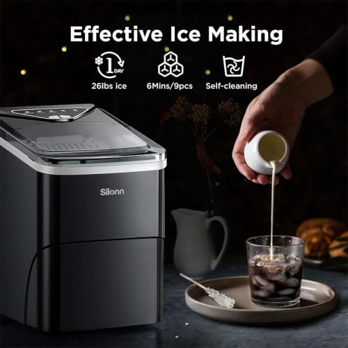 Ice Maker Countertop (Upgrade black / 26.5 lbs)