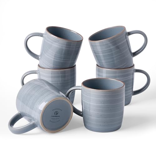 Coffee Mugs Set of 6 (Meteor-Blue Gray / 6 Count (Pack of 1))