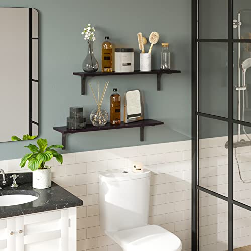 Long Wall Shelves (Espresso / 23.6 Inch)