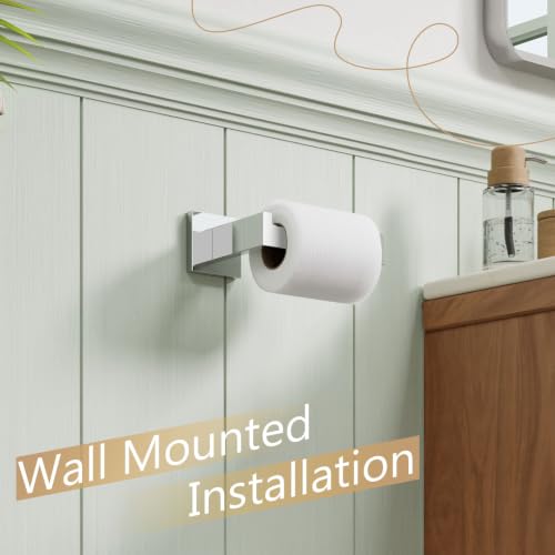 Toilet Paper Holder Chrome Toilet Roll Holder for Bathroom Kitchen Washroom T (2 Count)